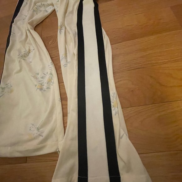 SOLD: NOT ON POSHMARK - GANNI Cream Colored Pants with Floral Designs & Stripes - Picture 6 of 6